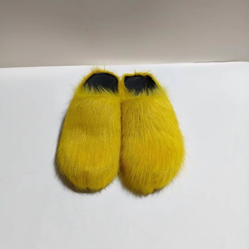 2024 foreign trade new style Baotou horse hair slippers autumn and winter trendy outer wear thick-soled platform shoes large size indoor versatile shoes