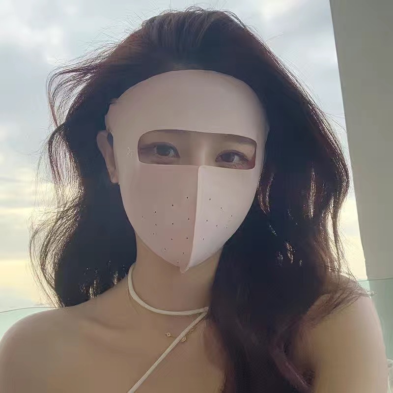 夏のアイスシルクマスク、通気性と洗えるヒアルロン酸3D立体日焼け止めマスク、目の保護とUV保護|undefined