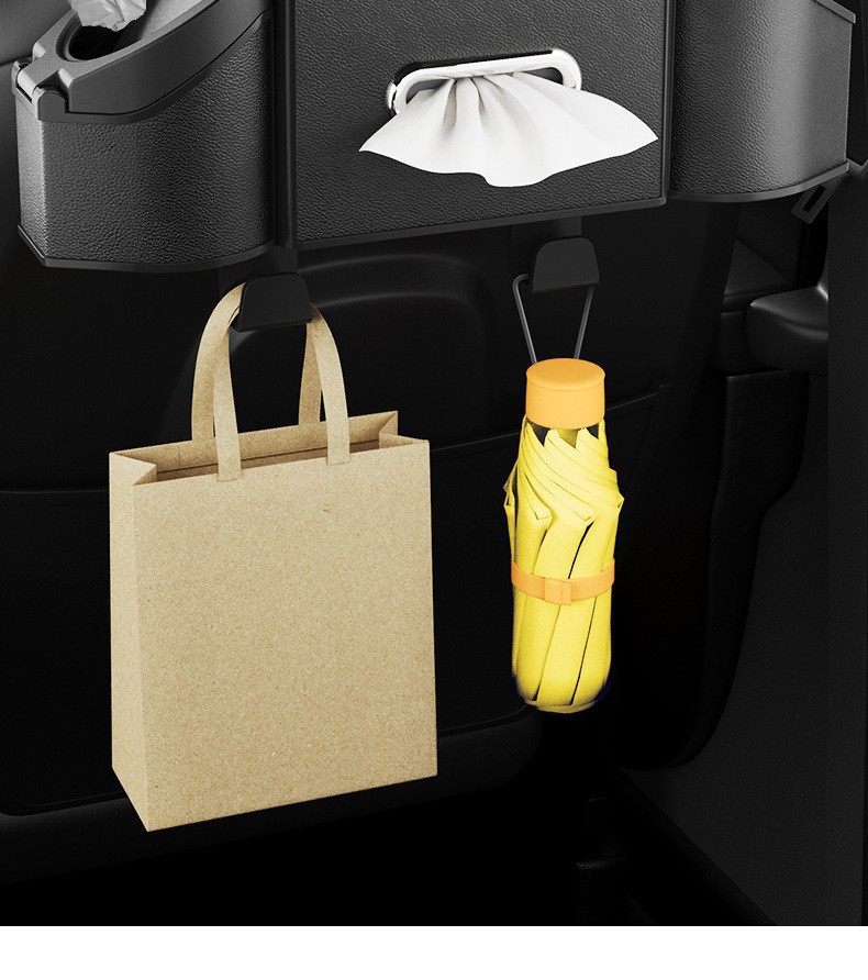 Multifunctional car seat back storage box, tissue box, storage container, car seat backrest organizer, cup holder