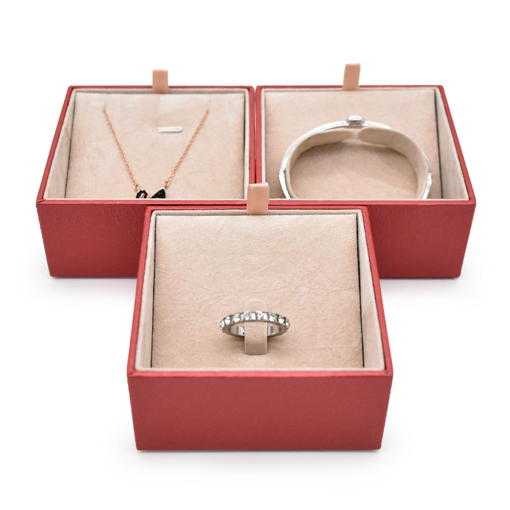 翡翠礼品盒戒指高檔包装盒展示盒耳饰礼盒红色饰品吊坠盒首饰盒子