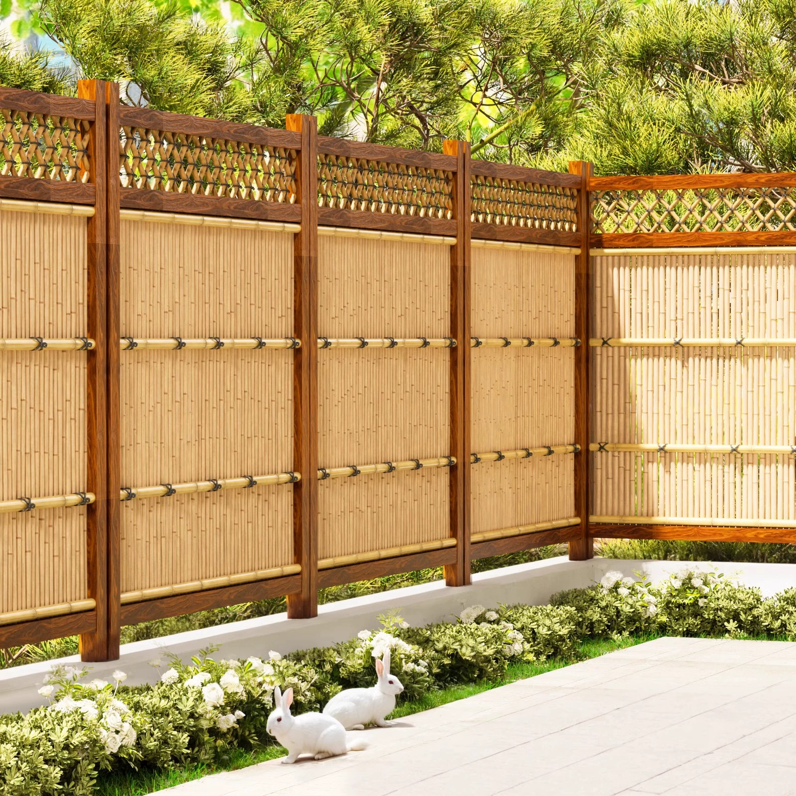 Высококачественный бамбуковый забор забор забор открытый двор садовый перегородка Японский стиль стены деревянный бамбуковый стержень перегородка украшения