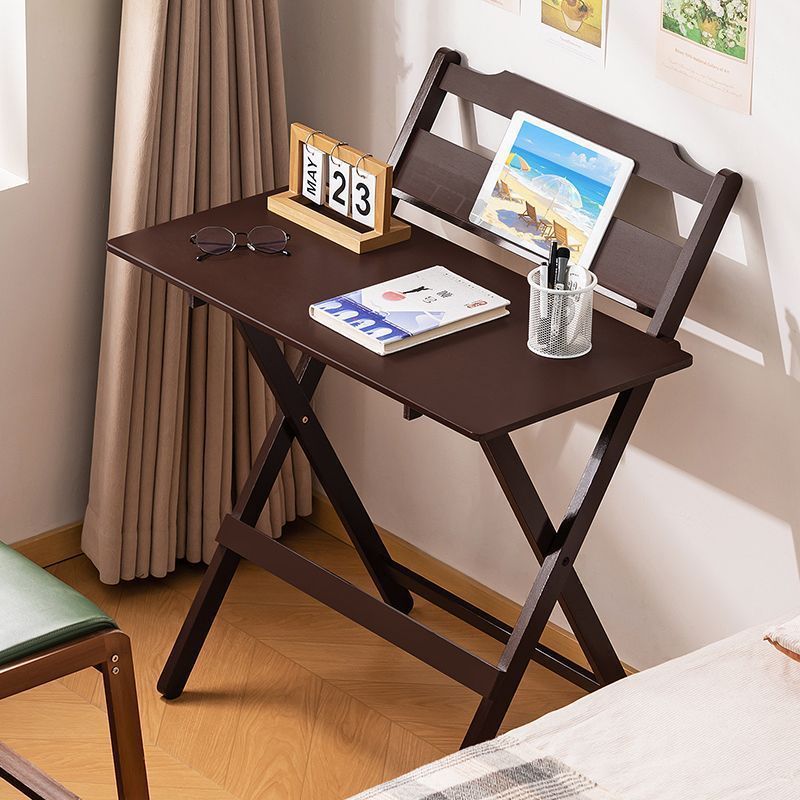 Pure Solid Wood Foldable Desk Modern Simple Bedroom Home Installation-Free Children's Study Table Rubber Wood Computer Table