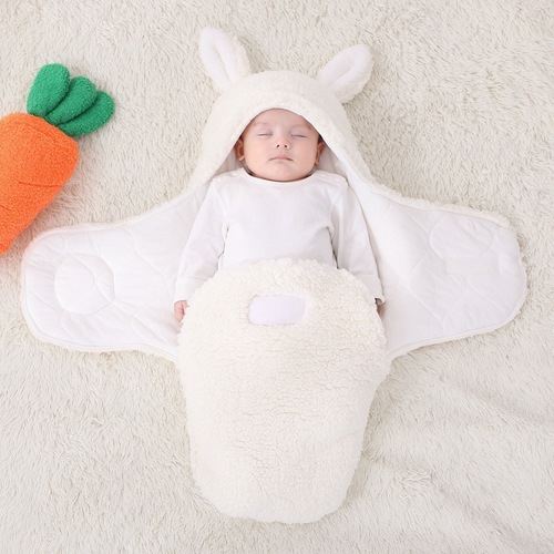 Cross-border swaddling blanket for newborn babies in autumn and winter, thickened anti-jump sleeping bag and swaddle for autumn and winter