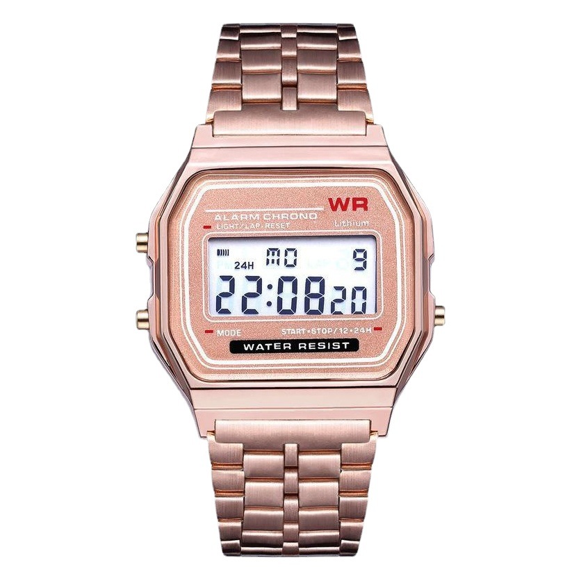 Hombre y mujer estudiante LED reloj electrónico WR F91W correa de acero A159 Harajuku estilo reloj de moda multifunción