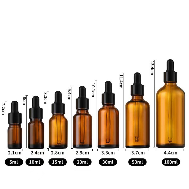 Botella de aceite esencial marrón 30ml botella cosmética de vidrio opaque engrosado marrón botella de goteo botella de esencia