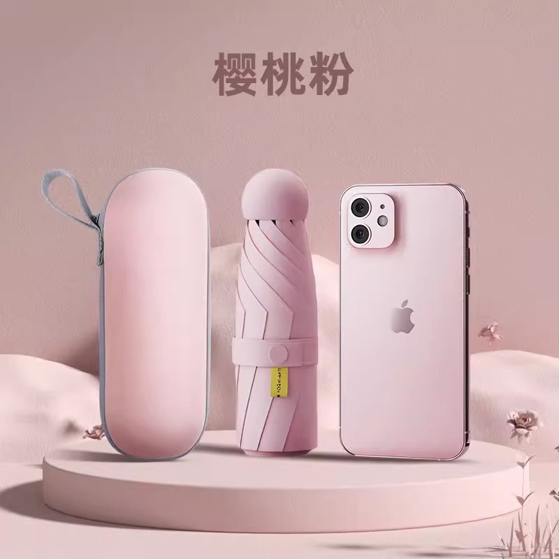 50% de descuento en mini cápsula portátil paraguas solar protección UV paraguas solar regalo publicidad paraguas lote