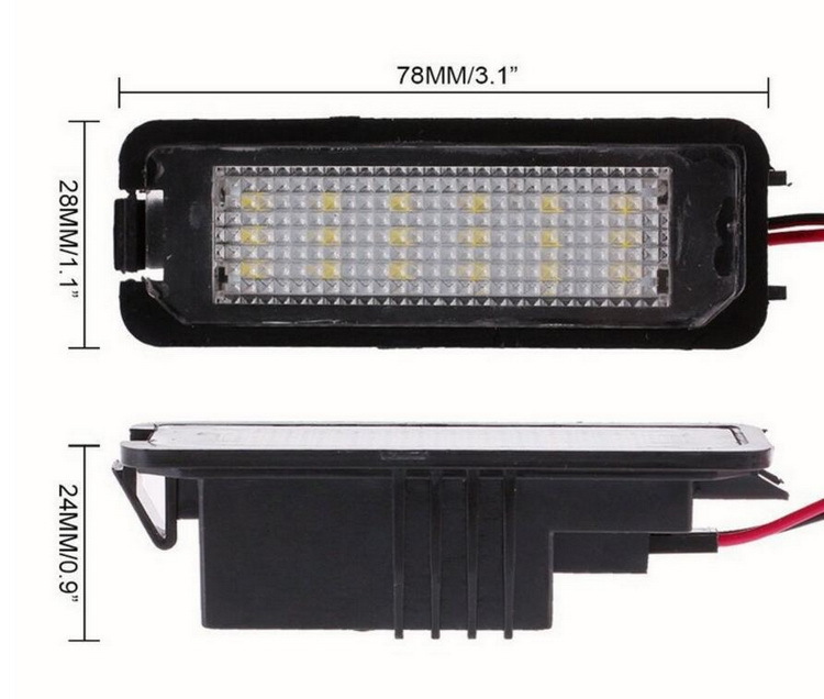 2pcs 18LED License Plate Lights for VW Golf MK4 5 6 00-12 POLO Eos08-13