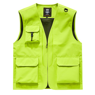 2025 New Men's Photography Vest Outdoor Multi-Pocket Waterproof Quick-Drying plus size Middle-aged and Elderly Casual Waistcoat Vest