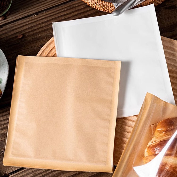 Toast Dessert Packing Bag Self-Sealing Snowflake Crispy Ice Bread Bag Baking Packaging Shell Sandwich Kraft Paper Bag