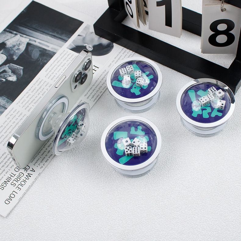 Party travel portable magnetic suction transparent airbag mobile phone bracket suction cup mobile phone support rack roll dice