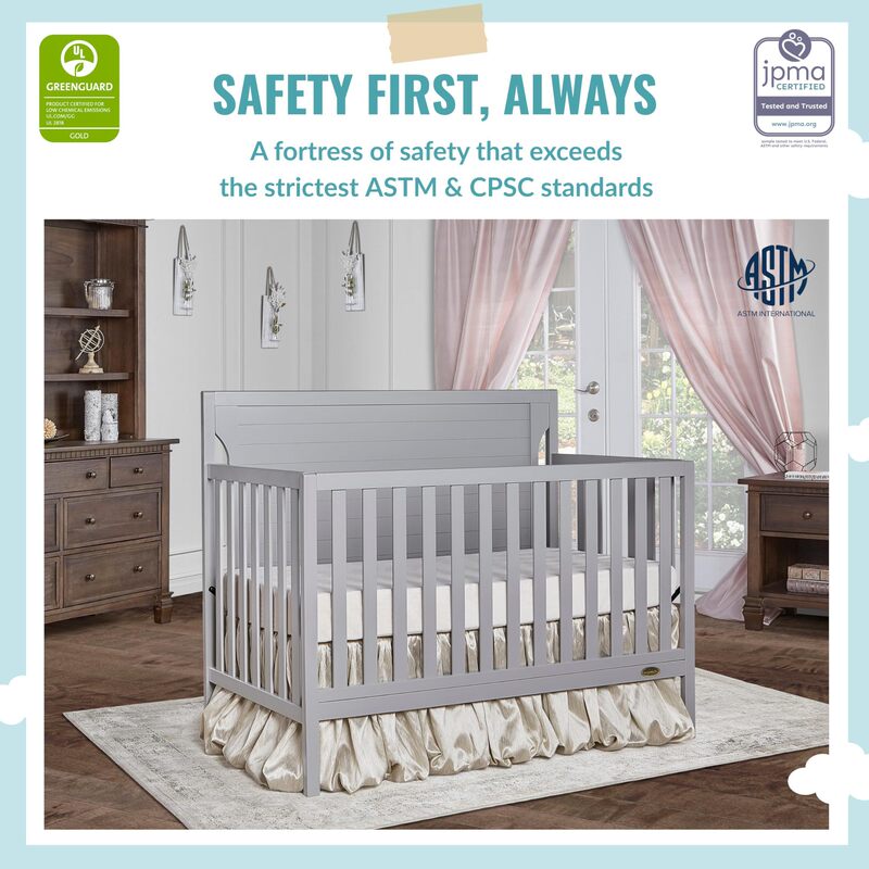 Crib gray bedroom children's room baby baby factory modern living room nursery standard size