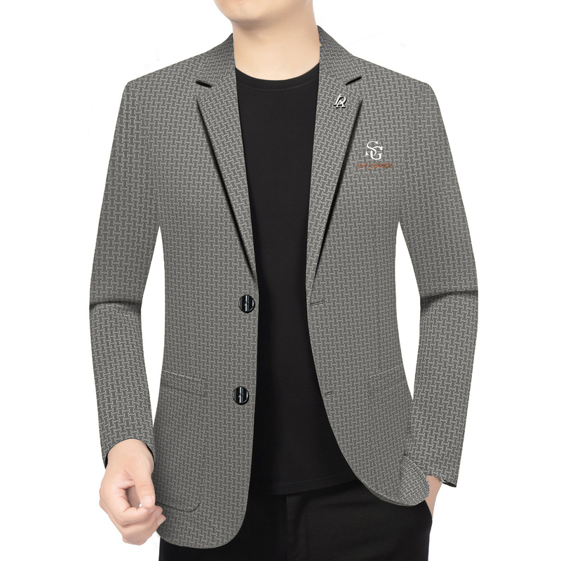Spring 2025 New Young and Middle-aged Men's Suit Jacket Fashion Business Casual Single Western Top Dad Suit Spring 2025 New Young and Middle-aged Men's Suit Jacket Fashion Business Casual Single Western Top Dad Suit