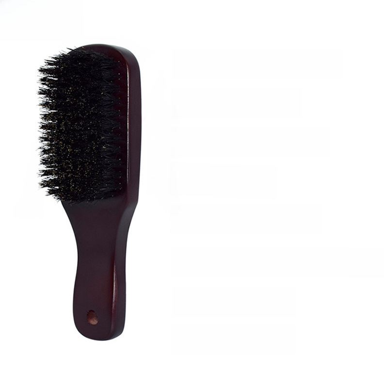 Factory Direct Sales Beard Brush Men's Beard Cleaning Care Styling Boar Bristle Brush Beech Wood European and American Beard Brush Hairbrush