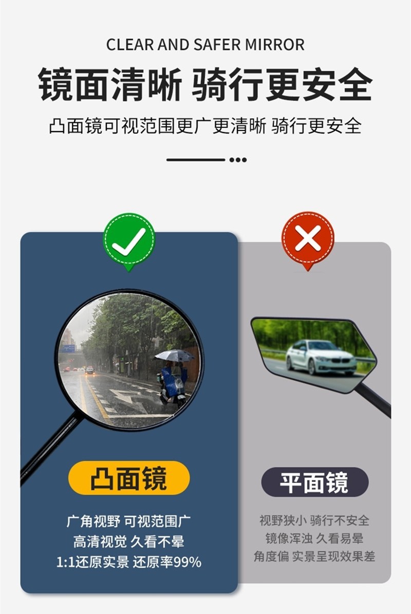 Suitable for Original Tailling Electric Vehicle Rearview Mirrors, Tailling Mengsu, Feimeng Reflective Mirrors, High-Definition Universal Reversing Mirrors