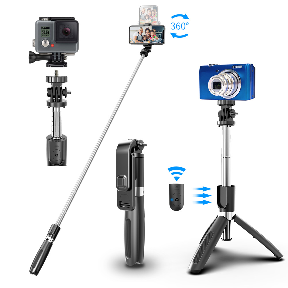 TOKQI teléfono móvil selfie stick L02 multifunción trípode integrado Bluetooth control remoto en vivo soporte de la Cámara Universal