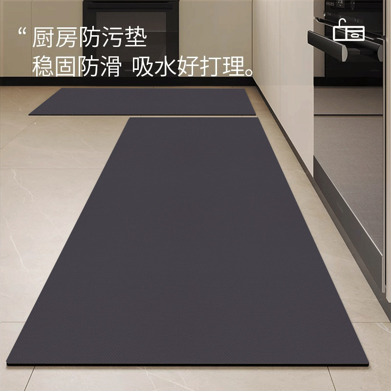 TEMU爆款热销纯色硅藻泥厨房吸水吸油两件套浴室耐脏地垫工厂直发|undefined