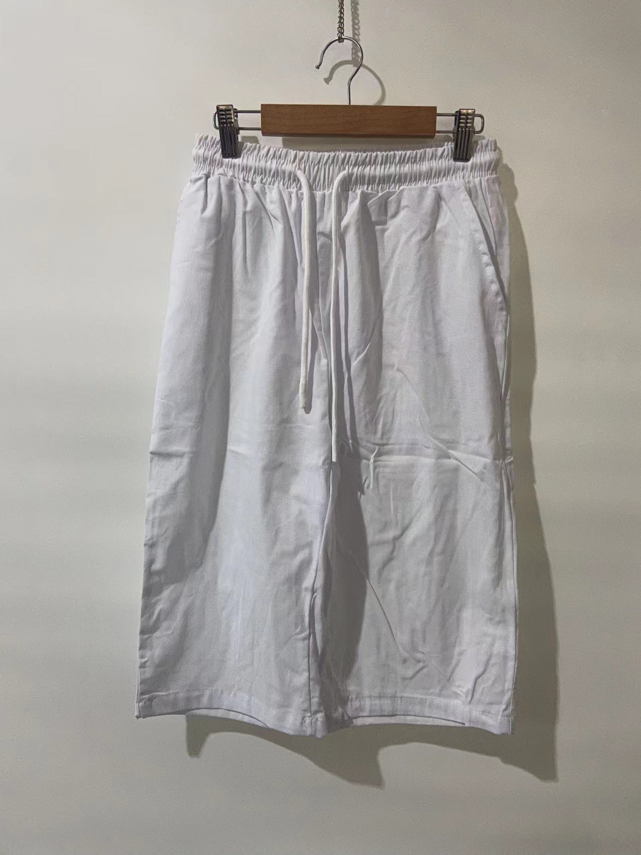 Women's Cotton Linen Casual Pants With Pockets Elastic Waist Five Point Khaki Style_ecoleips.com