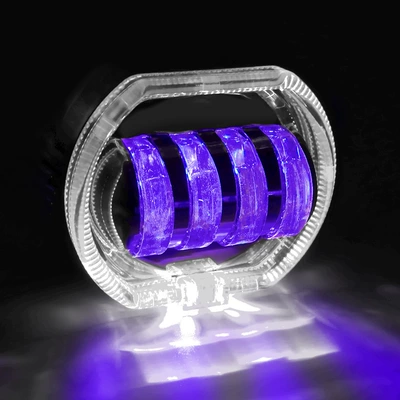 Motorcycle headlights, headlights angel devil eyes far and - main-light-white-yellow-white-aperture-blue-devil-eye