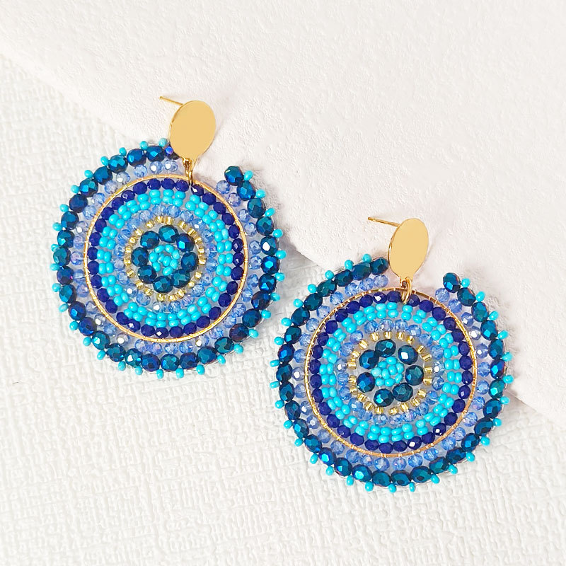 Outdoor, Daily, Shopping Occasion Glass Material 1 Pair Ethnic Style Bohemian Classic Style Geometric Glass Drop Earrings