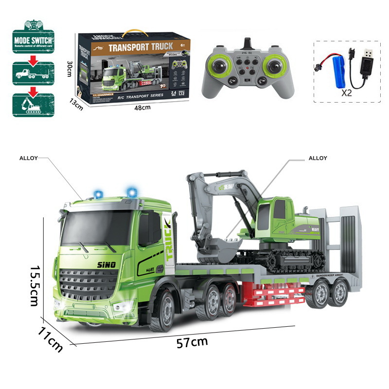 Dual control 8010D two-in-one trailer excavator set (trailer head and bucket all…