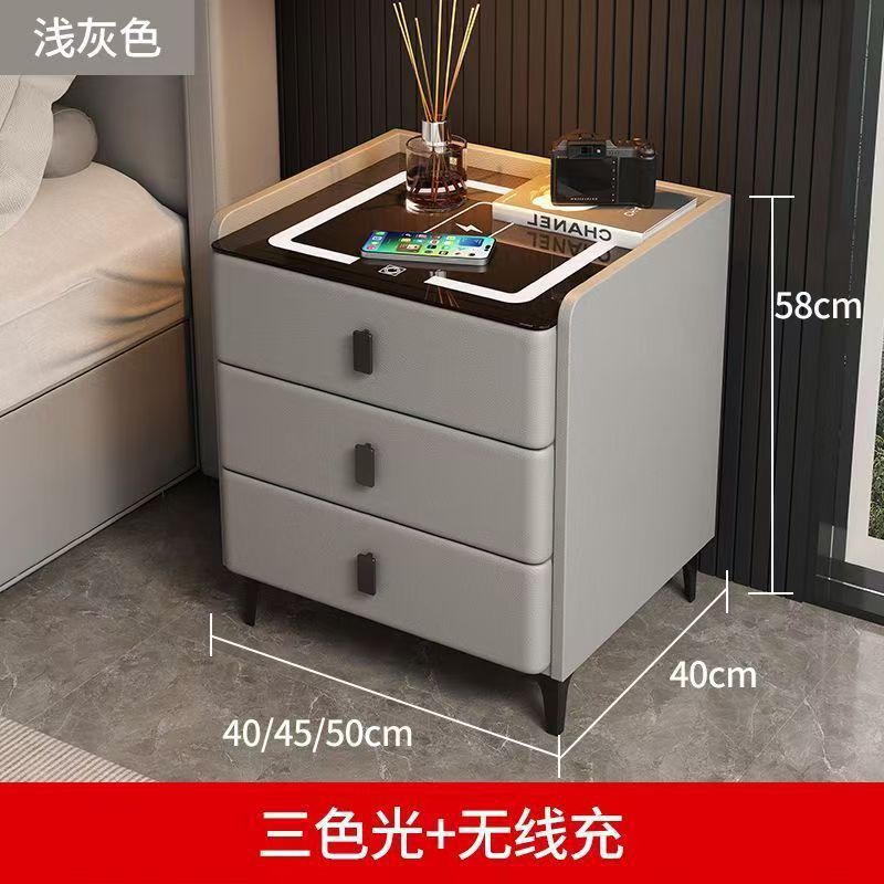 라이트 그레이(3개 드로우) 무선 충전 + 3색 조명