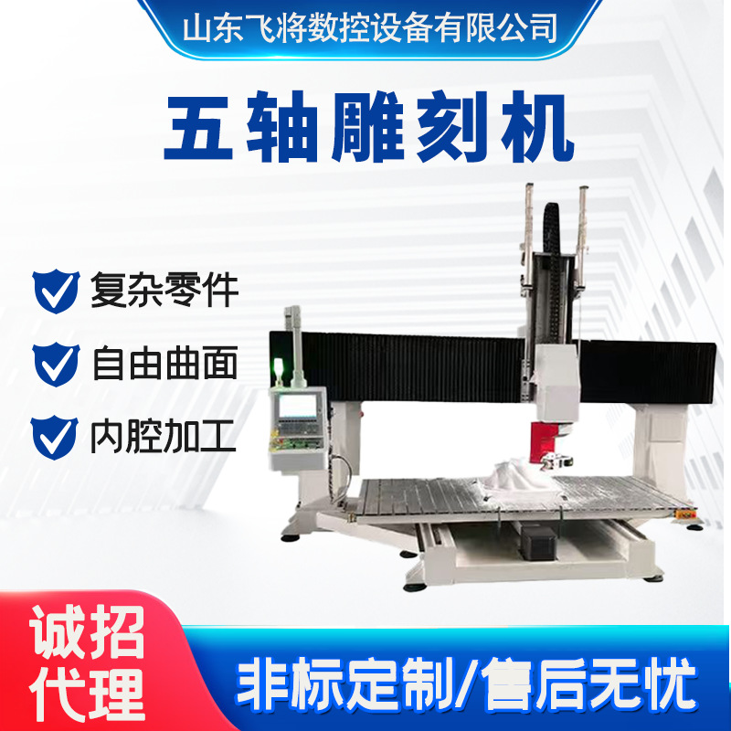 Five-Axis Engraving Machine for Handicrafts, Curved Wood Processing Molds, Automobile Special-Shaped Parts Cutting, Five-Axis Three-Dimensional Engraving Machine