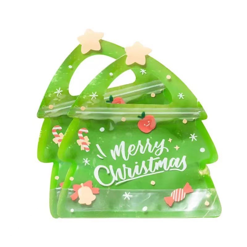 Bolsa de turrón en forma de dibujos animados bolsa de embalaje de dulces de regalo de Navidad comida Candy ziplock bolsa de plástico bolsa de pie