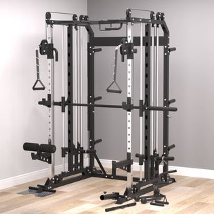 Smith machine comprehensive training device squat bench press fitness training frame high pull back rowing bird training equipment