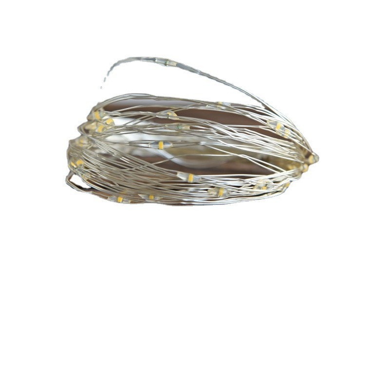 Árbol de Navidad luz decorativa cálida lámpara de alambre de cobre blanco cálido caja de batería de luz cálida CADENA DE LUZ DE Navidad amarillo material de DIY