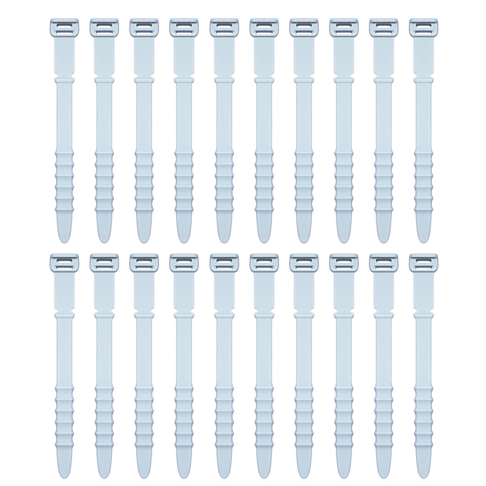 20 piezas de cable de silicona organizador Winder auriculares cable de datos Cable de almacenamiento arnés traje [Cinco colores Fishbone]