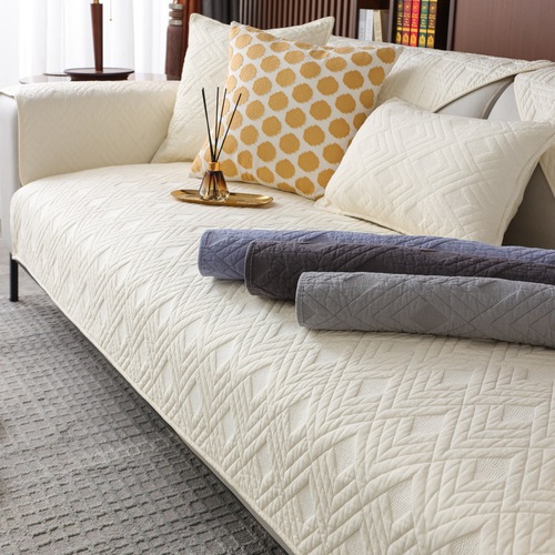 四季纯棉沙发垫纯色北欧沙发垫现代加厚防滑全棉布艺沙发坐垫子