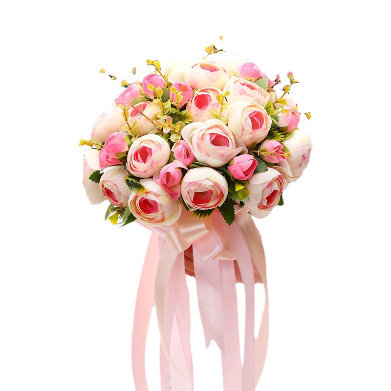 Boda novia con flor boda foto tiro simulación con flor boda estrellado Rosa Bola ramo al por mayor image 5