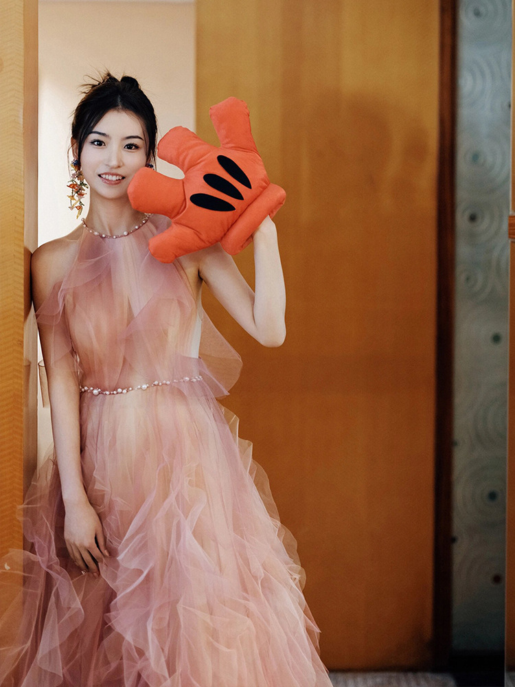 Women's Pink Halter Neck Evening Dress Morning Robe New Arrival 2026 Engagement Party Wear Toasting Dress_ecoleips.com