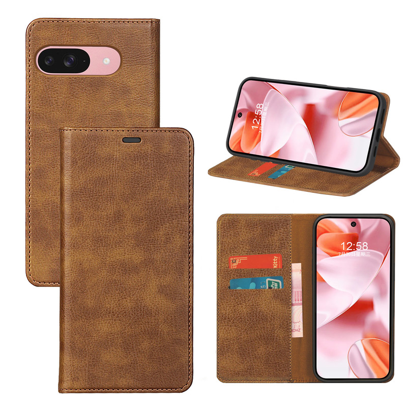 Cross-Border Applicable Goodle9A Flip Card Slot 10Proxl Phone Leather Case Google Pixel10 Phone Case Magnetic Attraction