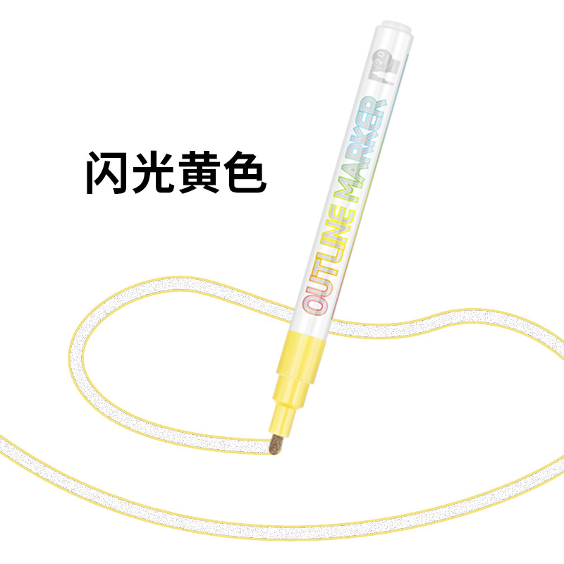 Somechi-bolígrafo de doble línea para planificador DIY, bolígrafo con purpurina para tarjetas de felicitación, marcador de graffiti para estudiantes, rotulador resaltador