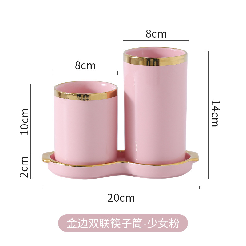 Luz de lujo palillos de cerámica titular Internet celebridad vajilla cuchillo y tenedor de almacenamiento cubo hogar cocina drenaje palillos jaula traje