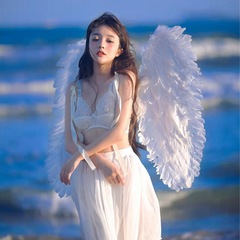 イースターの天使の翼の道具のハロウィンのショーは羽の翼の子供の成人の旅行の写真を飾って写真を撮ります。