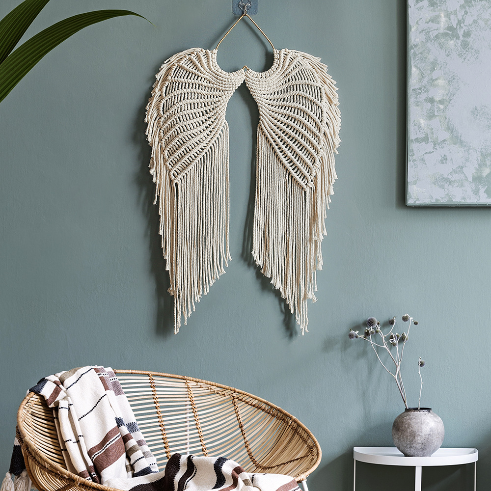 New Angel Wings Woven Tapestry Cotton Hand-woven Pendant INS Homestay Wall Hanging Children's Decoration GT142