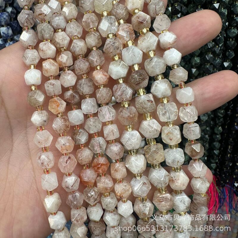 6-8mm切面八角玛瑙虎眼不规则冲角diy饰品配件手链不定形串珠饰品|undefined