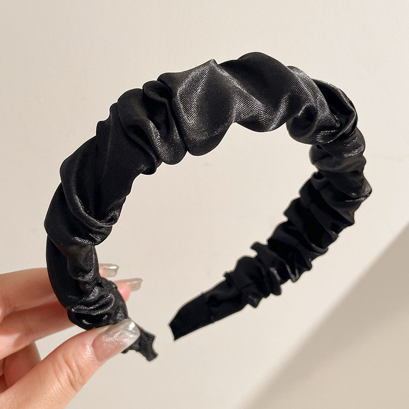 Brazo de cabello negro plegado para mujeres retro francés alto cráneo de borde ancho brazo de cabello de compresión para el cabello Bundle para el cabello fuera de la guarnición universal image 115