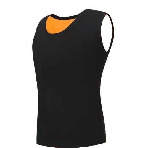Men's sleeveless base layer with plush lining and warm insulation, 2024 autumn/winter vest, close-fitting wide shoulders