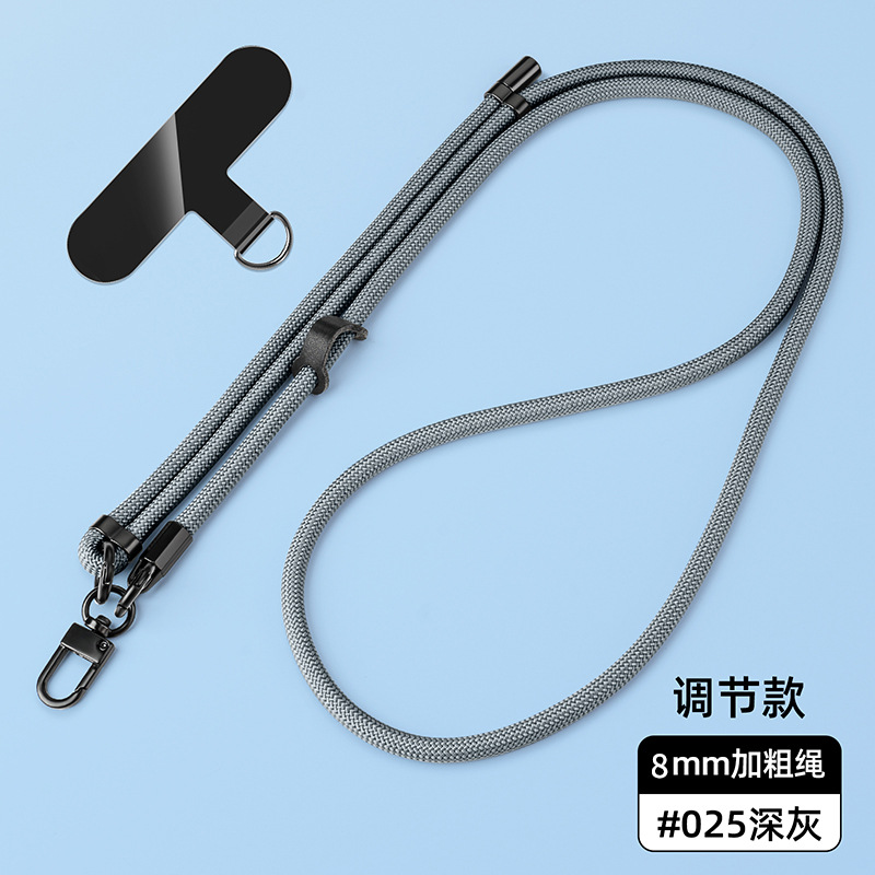 Cordón para teléfono móvil de 8mm, cuello colgante, mensajero, muñeca, eslinga de nailon resistente, cuerda anti-pérdida, longitud ajustable, espalda