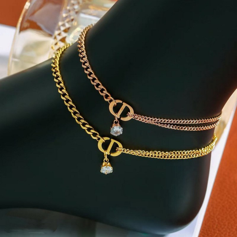 Stainless Steel New Product 2025 New Dijia Anklet Female Internet Celebrity Popular Jewelry Star Same Style Factory Direct Sales Wholesale Stainless Steel New Product 2025 New Dijia Anklet Female Internet Celebrity Popular Jewelry Star Same Style Factory Direct Sales Wholesale