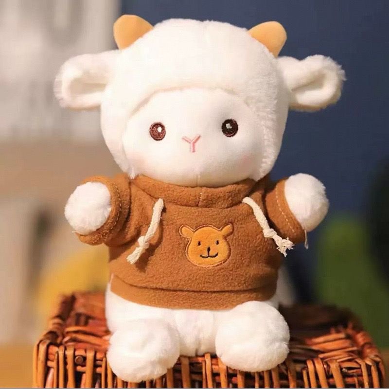 Muñeca de cambio de ropa de oveja de Polk almohada regalo de cumpleaños actividad de seguridad arrojando muñeca de agarración emoción acompañante muñeca de cordero
