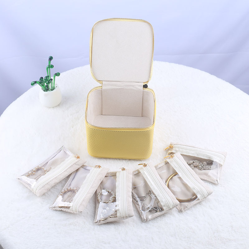 Joyero de celebridades de Internet de Amazon transfronterizo, bolsillo de viaje conveniente, caja de almacenamiento de joyas, pendientes, caja de joyería