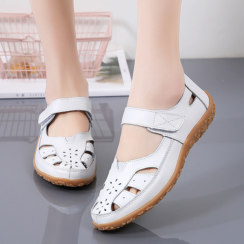 Cross-Border Large Size Loafers Spring and Summer New Women's Sandals Hollow Women's Shoes Clogs Mom Shoes Women's Single Shoes