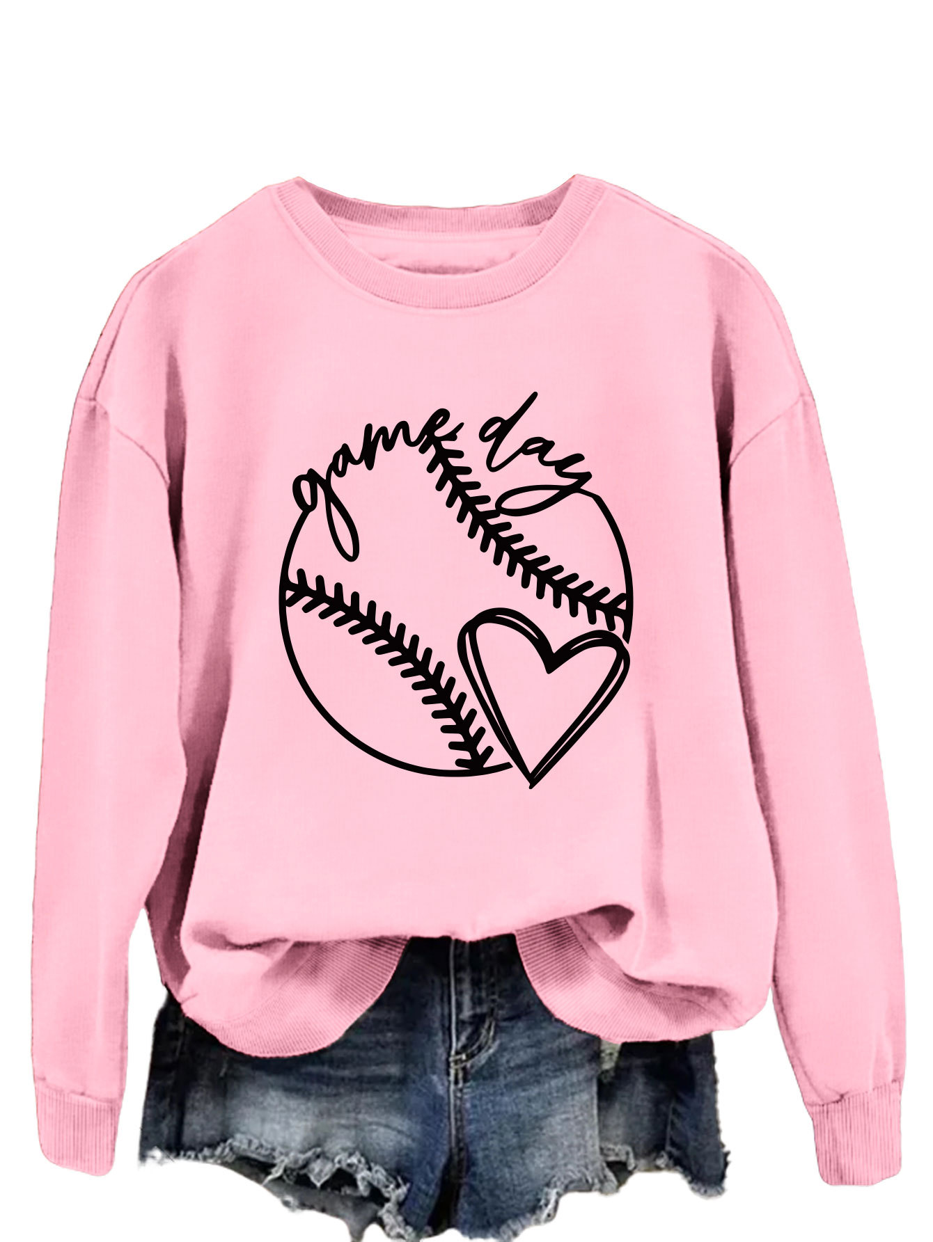 Pink sweatshirt (black font)