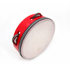 Orff instruments red tambourine percussion instrument wholesale single-row tambourine Xinjiang dance hand-held drum tambourine