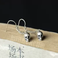 Earrings, accessory, silver 925 sample, punk style, wholesale