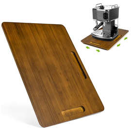 竹制方形咖啡机底座复古棕色搅拌器滑块厨房家用电器移动底座BSCI